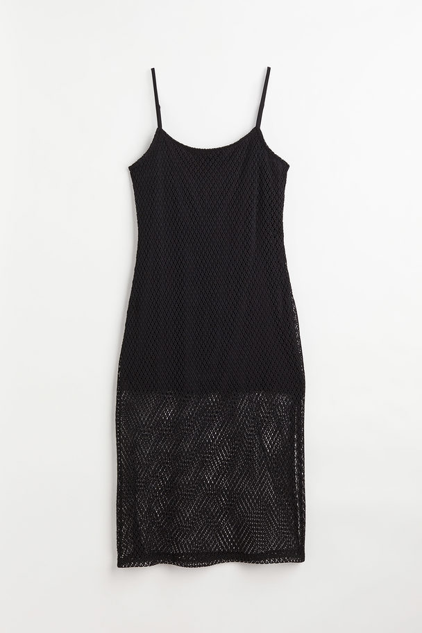 H&M H&m+ Crochet-look Dress Black