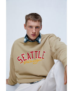 Sweatshirt Oversized Fit Beige/Seattle