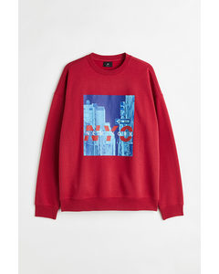 Oversized Fit Sweatshirt Red/new York