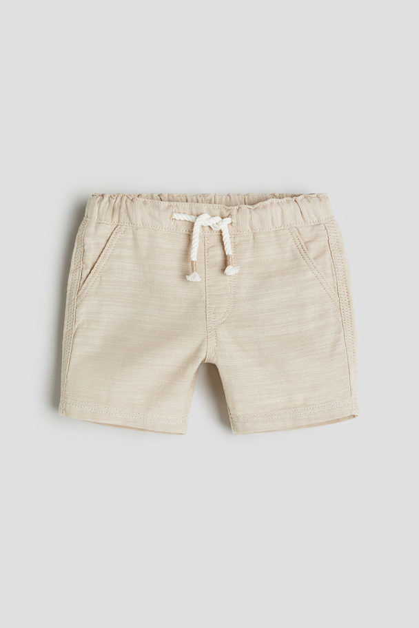 H&M Baumwollshorts Hellbeige