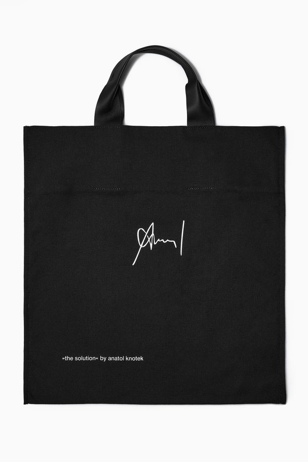 COS Printed Tote Bag Black