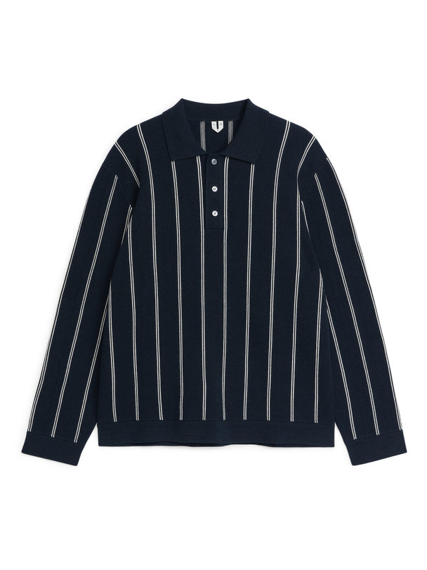 ARKET Polopullover aus Wolle Navy