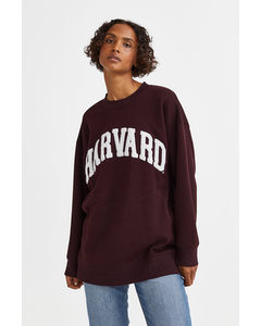 Oversized Sweatshirt Vinrød/harvard