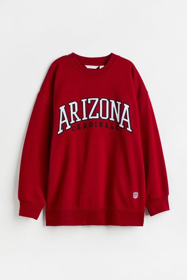 Oversized Sweatshirt Dark Red/arizona Cardinals Multicolour