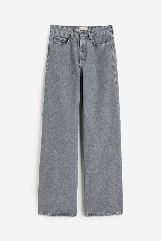 H&M Flared Regular Jeans Grijs