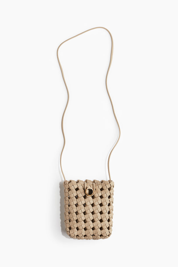 H&M Geflochtene Handytasche Beige