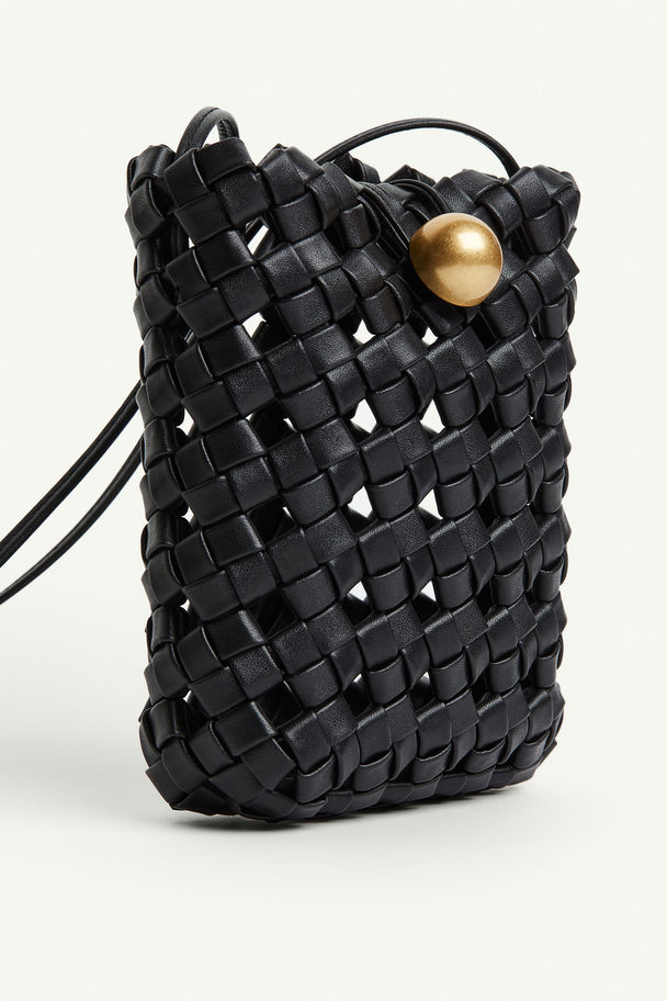 H&M Braided Phone Bag Black