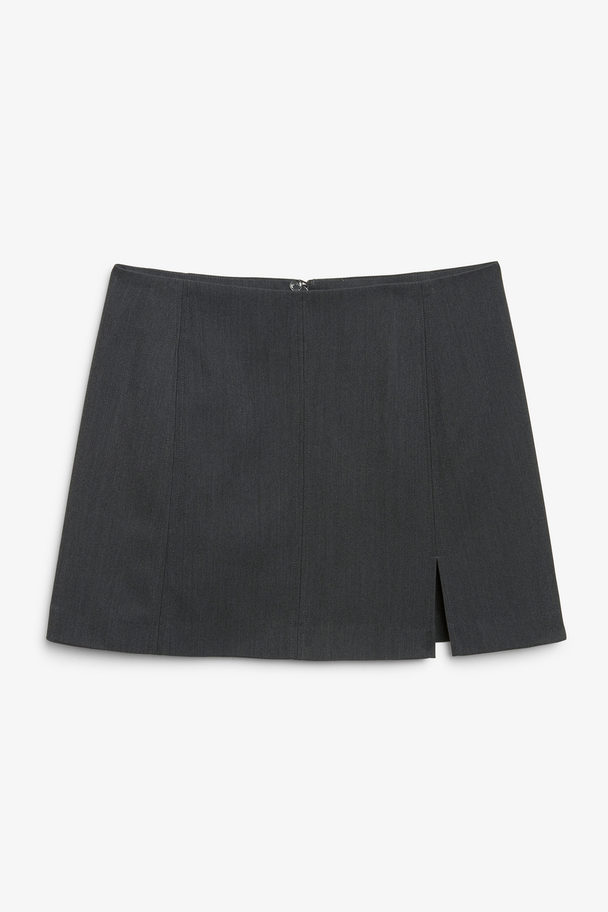 Monki Classic Panel Mini Skirt Dark Grey