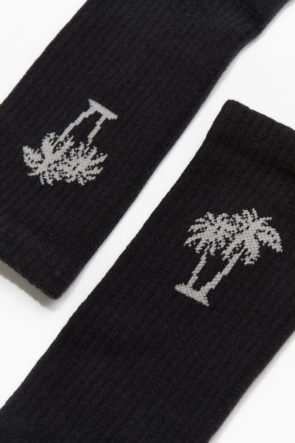 H&M Sokken Zwart/palmbomen
