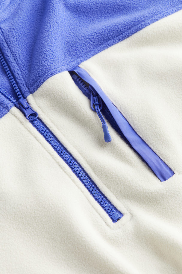 H&M Sportshirt aus Fleece Lavendelblau/Blockfarben