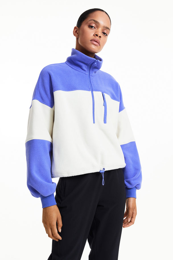 H&M Fleece Sportsweater Lavendelblauw/blokkleuren