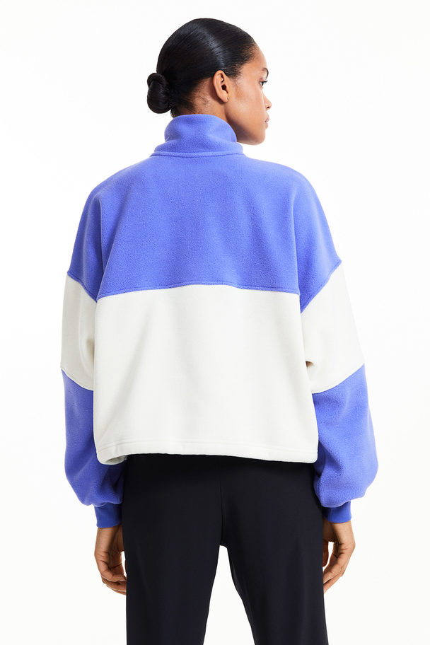 H&M Fleece Sportsweater Lavendelblauw/blokkleuren