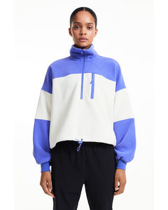 Fleece Sportsweater Lavendelblauw/blokkleuren