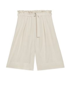 Shorts aus Lyocell mit Gürtel Off-White