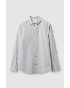 Regular-fit Striped Poplin Shirt White