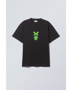 Oversized T-shirt Med Grafiskt Tryck Robo Pixel Man