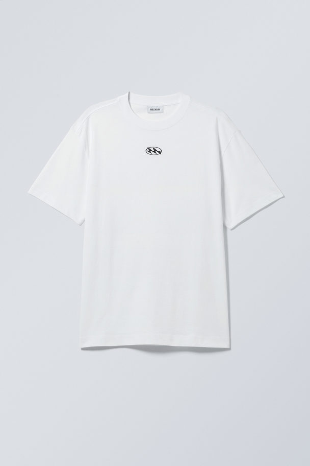 Weekday Oversized T-shirt Med Grafisk Print M-logo Hvid