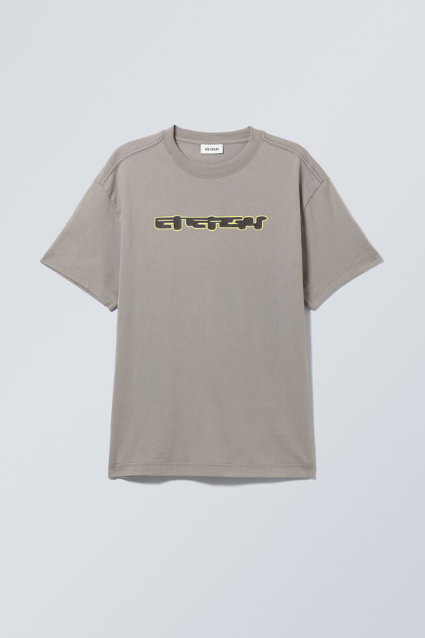 Weekday Oversized T-shirt Med Grafiskt Tryck Energy Grå