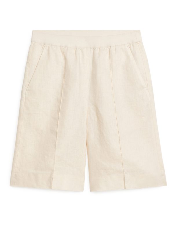 ARKET Knee-length Linen Shorts Off White