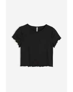 Cropped T-shirt Zwart