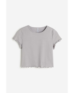 Cropped T-shirt Lysegrå