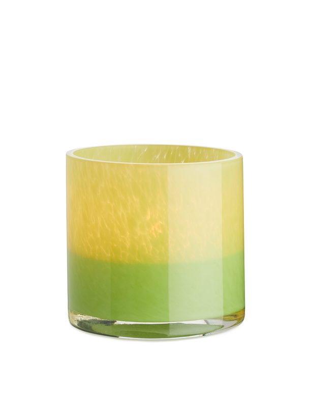 ARKET Teelichthalter aus Glas, 6 cm Grün
