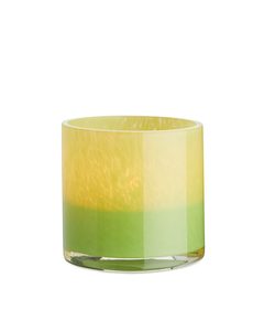 Teelichthalter aus Glas, 6 cm Grün