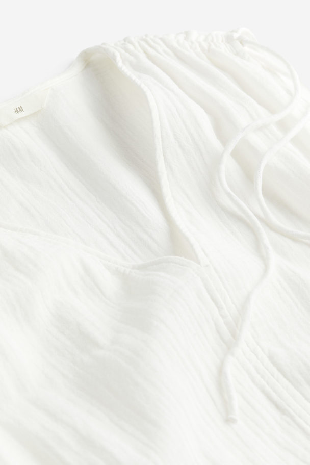 H&M Drawstring-detail Dress White