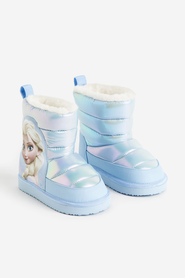 H&M Padded Boots Light Blue/frozen