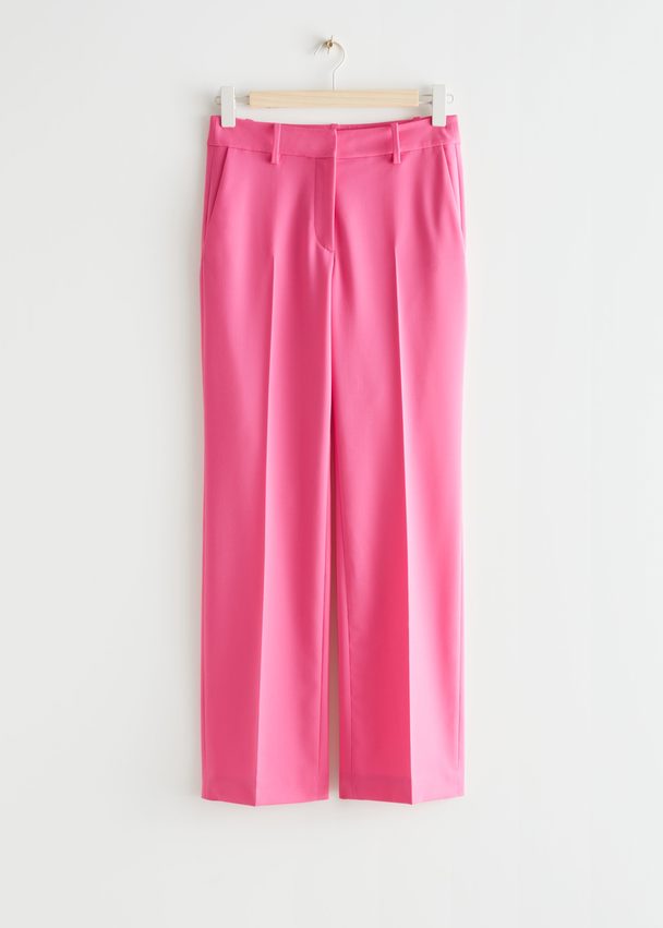 & Other Stories Straight Low Waist Trousers Pink
