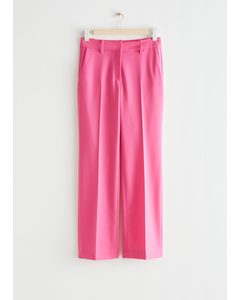 Straight Low Waist Trousers Pink