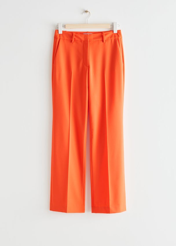 & Other Stories Straight Low Waist Trousers Orange