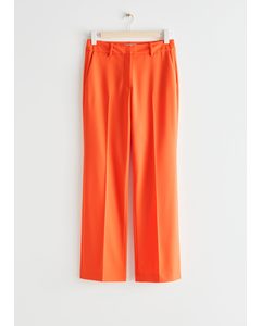 Straight Low Waist Trousers Orange