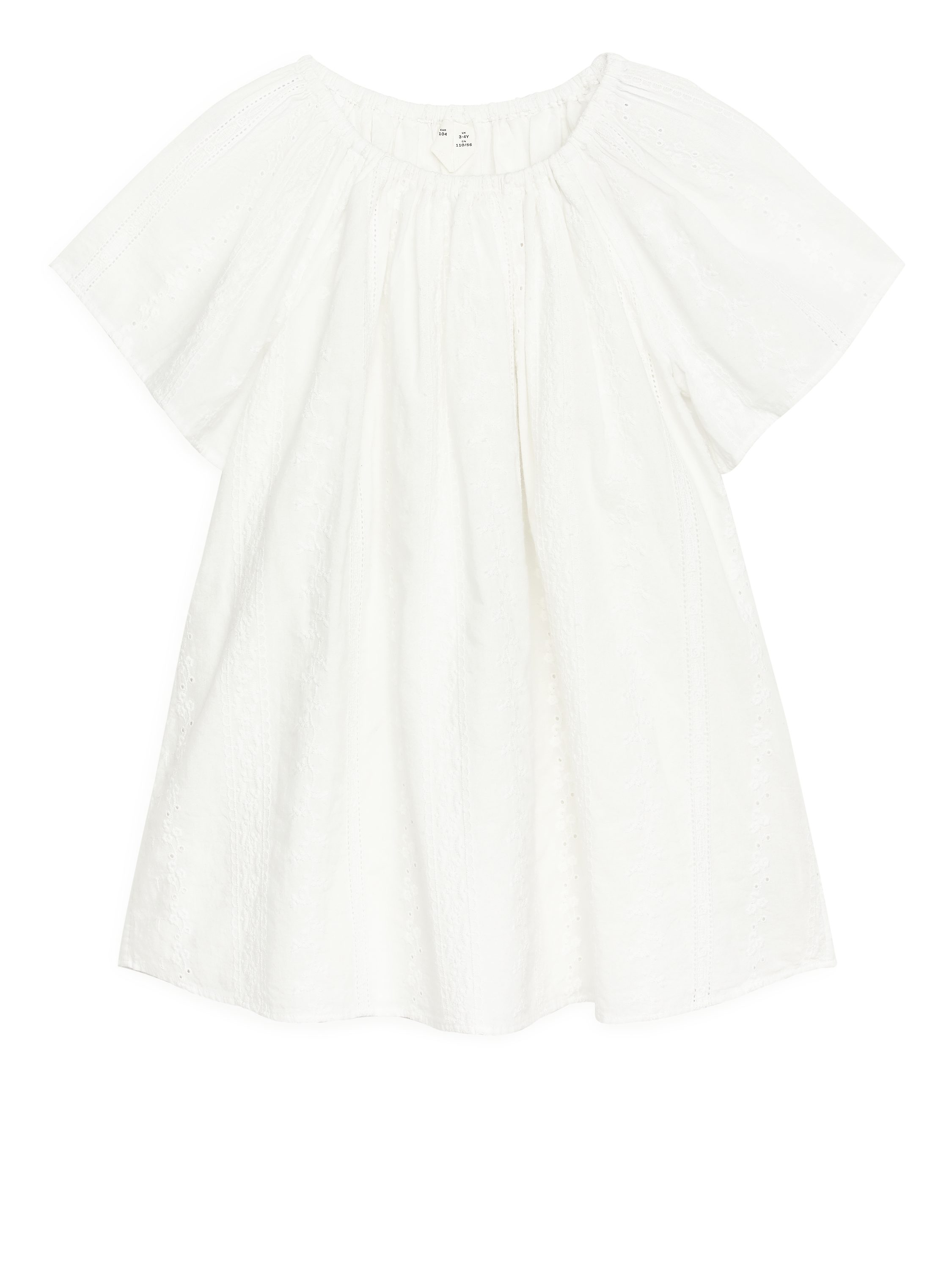 Billede af Arket Embroidered Cotton Dress White, Kjoler I størrelse 122