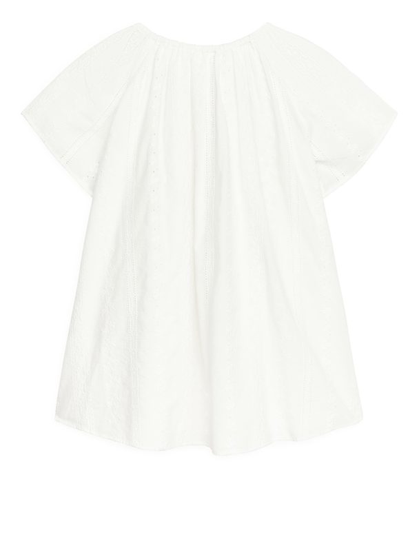 Arket Embroidered Cotton Dress White