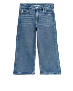 Jeans Met Brede Pijpen Middenblauw