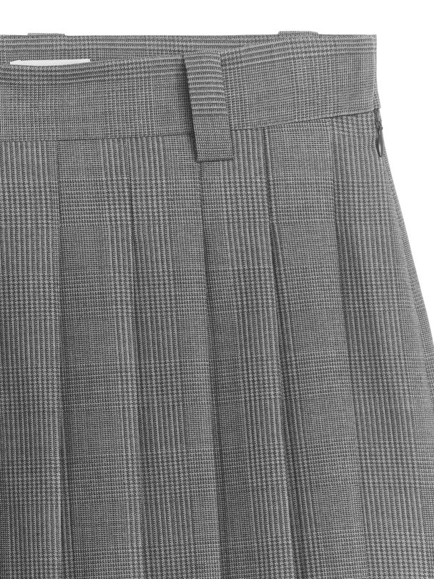 ARKET Minifaltenrock aus Wollmix Grau