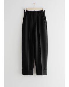Relaxed Press Crease Trousers Black