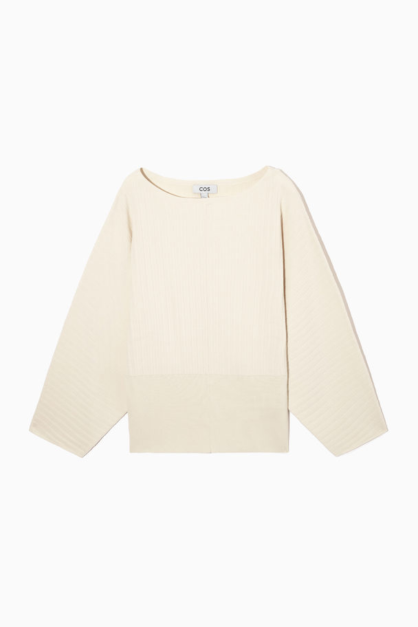 COS Loose-fit Ribbed Knitted Top Cream