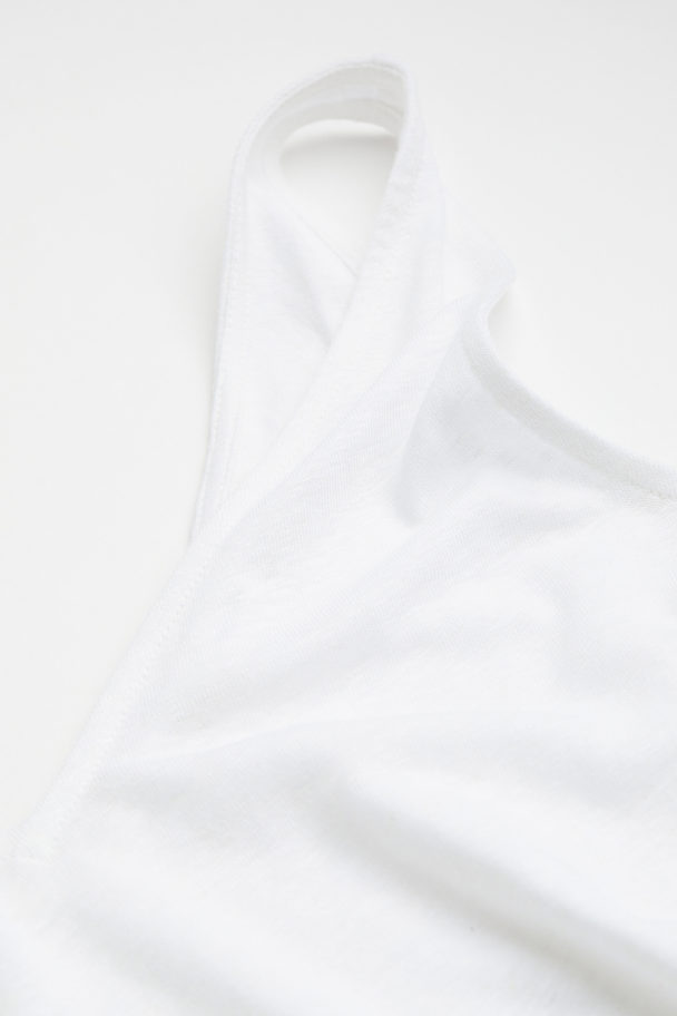 H&M Linen-blend Vest Top White