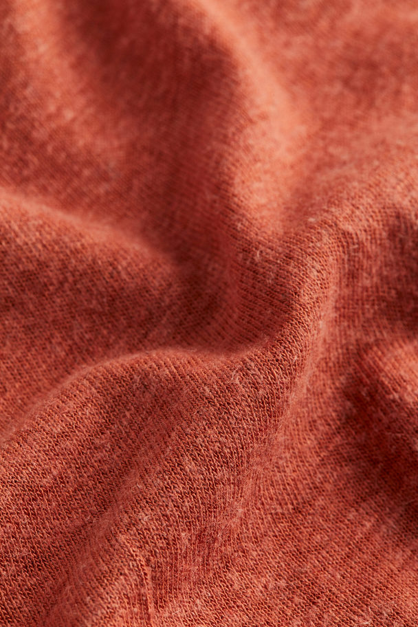 H&M Linen-blend Vest Top Brick Red