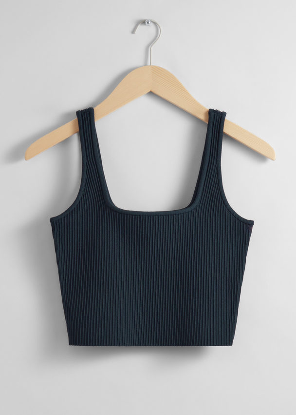 & Other Stories Cropped Top Marineblauw