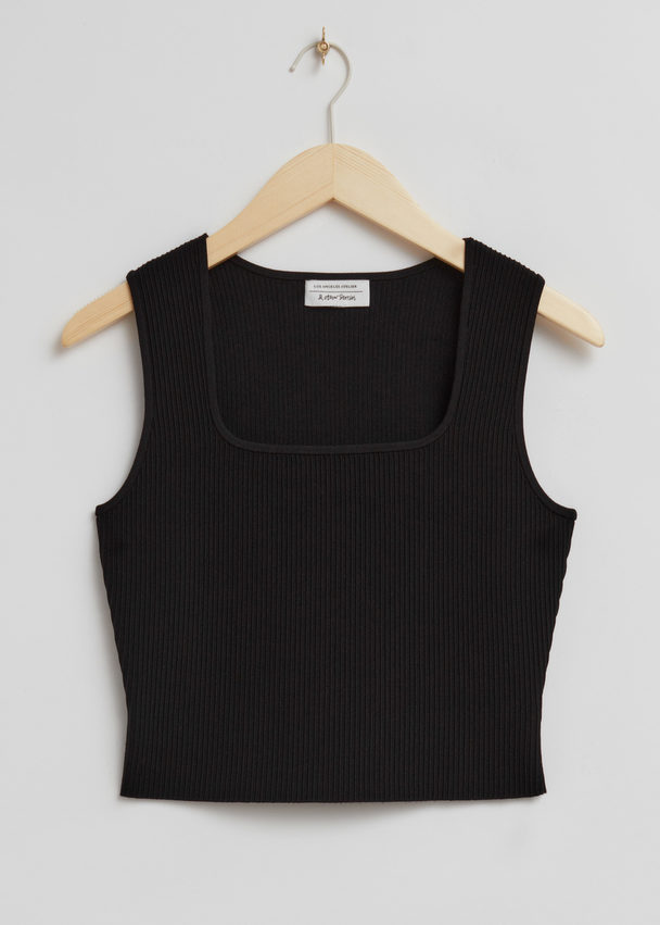 & Other Stories Cropped Top Black