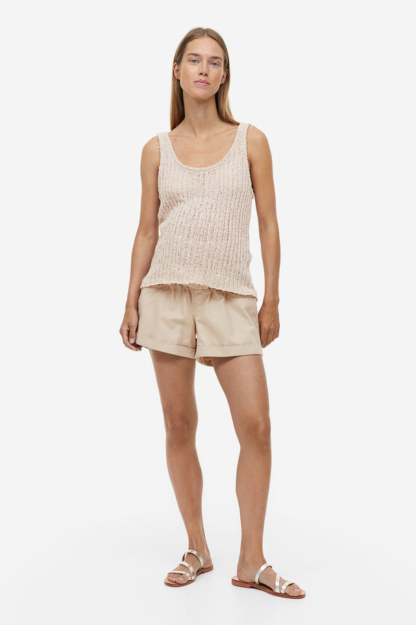 H&M Mama Paperbag-shorts Beige