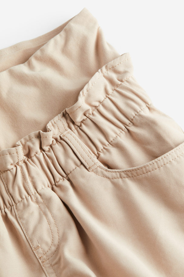H&M Mama Paper Bag-shorts Beige
