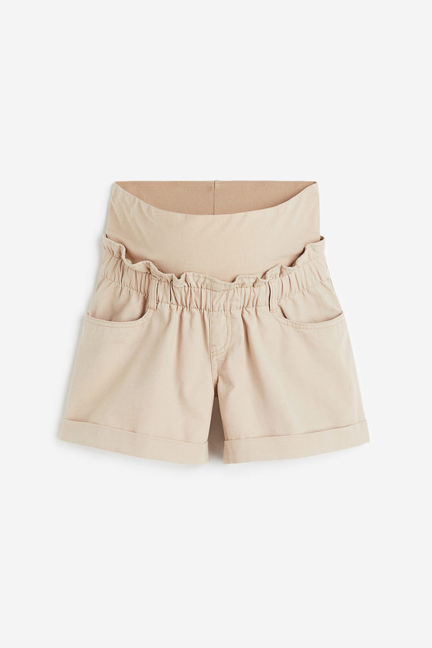 H&M Mama Paper Bag-shorts Beige