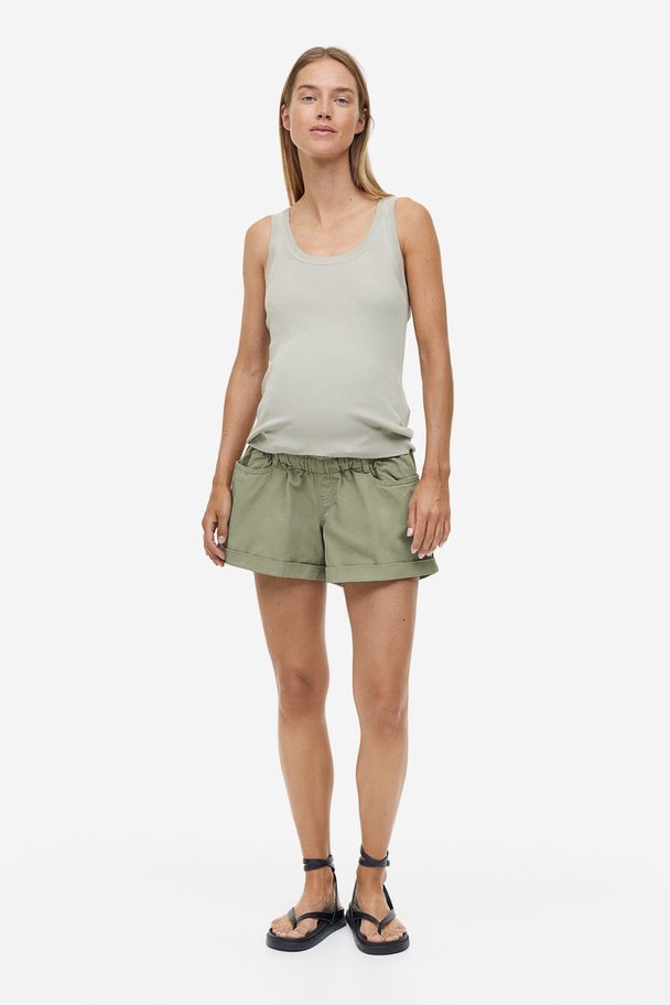 H&M Mama Paper Bag-shorts Kakigrønn
