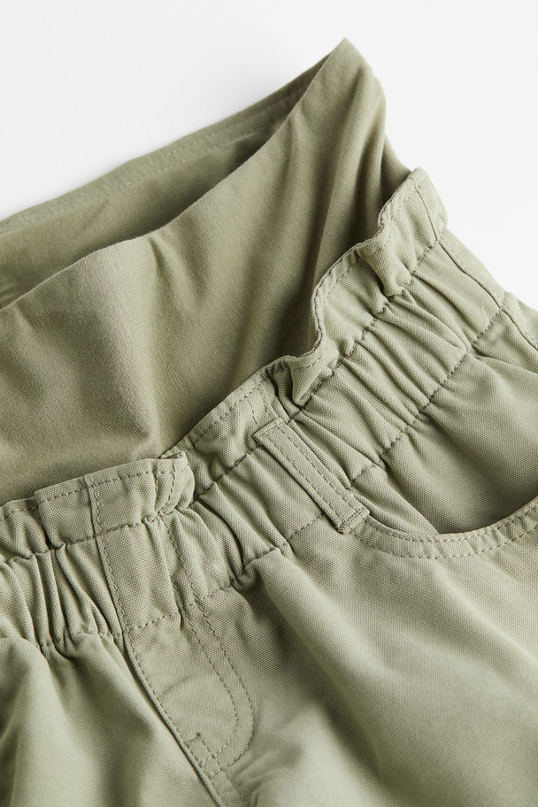 H&M Mama Paper Bag-shorts Kakigrønn