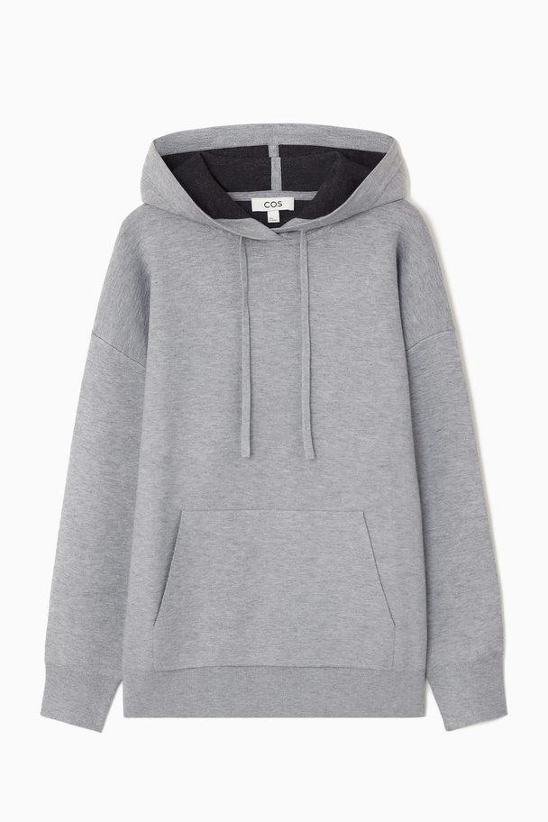 COS Double-faced Knitted Hoodie Grey