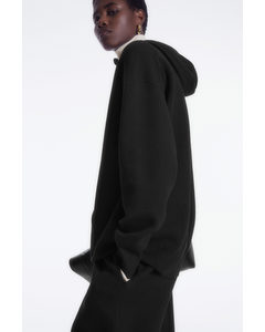 Double-faced Knitted Hoodie Black